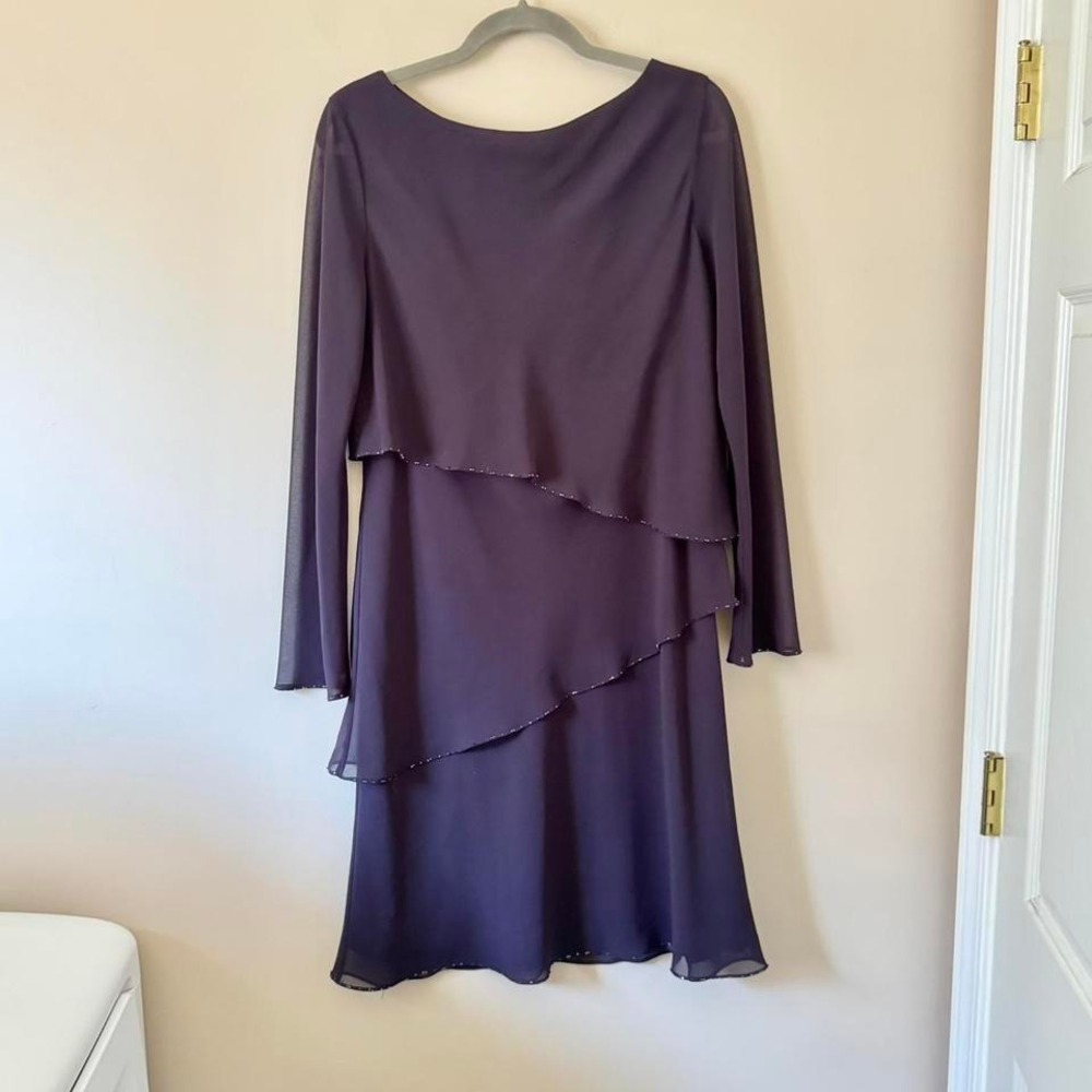 90s Purple Long Sleeve Mini Dress